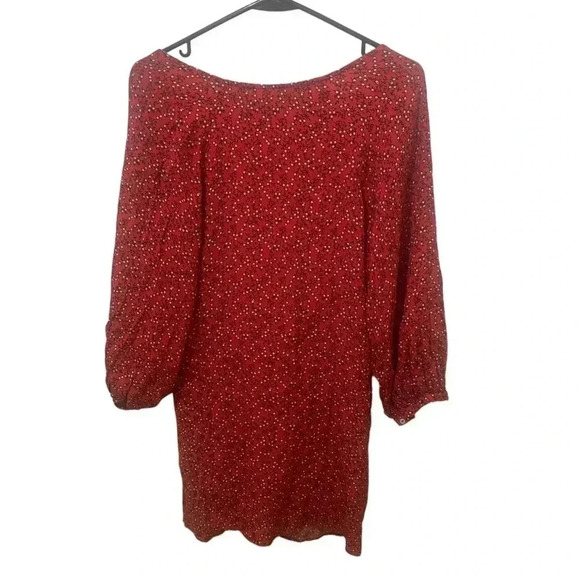 Free People Clara  Red Ditsy Floral Tunic Dress - Picture 3 of 6